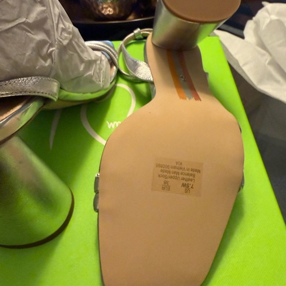 Sam Edelman Silver Sculptural Heels with Ankle Strap - Picture 6 of 10